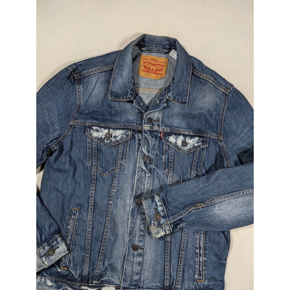 Levi’s Denim Trucker Jacket Mens Large Acid Stonewashed Heavy Type III  72334